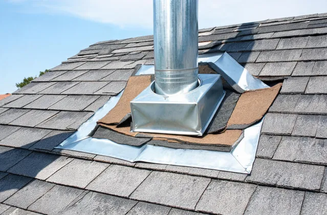 Roof penetration detailing for fireplace vent